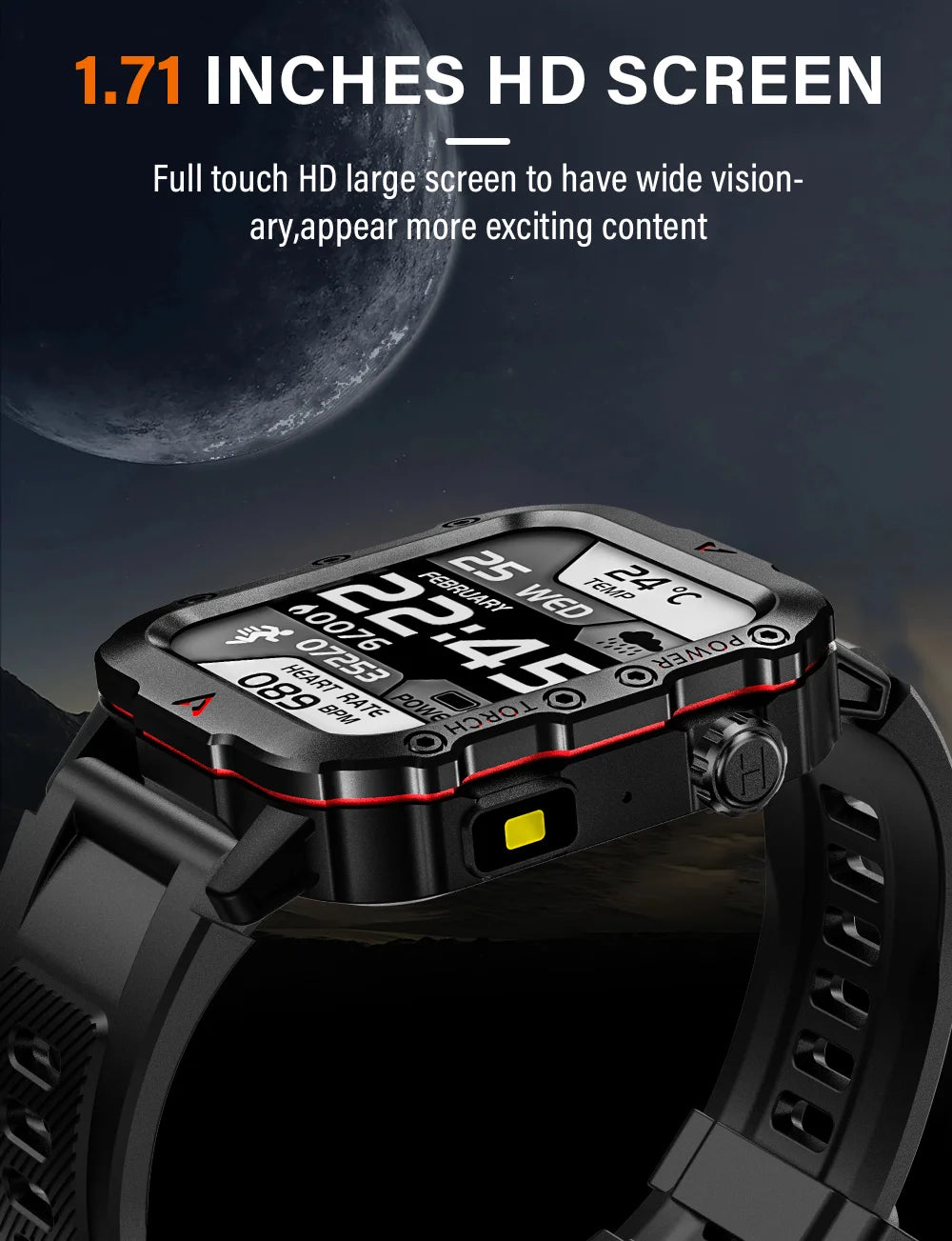 LAXASFIT Outdoor Sports Smart Watch Health Monitoring Voice Assistant Bluetooth Calling LED Flashlight 2025 NEW smartwatch