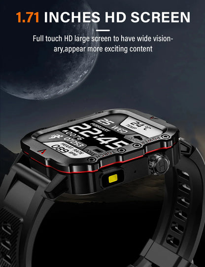 LAXASFIT Outdoor Sports Smart Watch Health Monitoring Voice Assistant Bluetooth Calling LED Flashlight 2025 NEW smartwatch