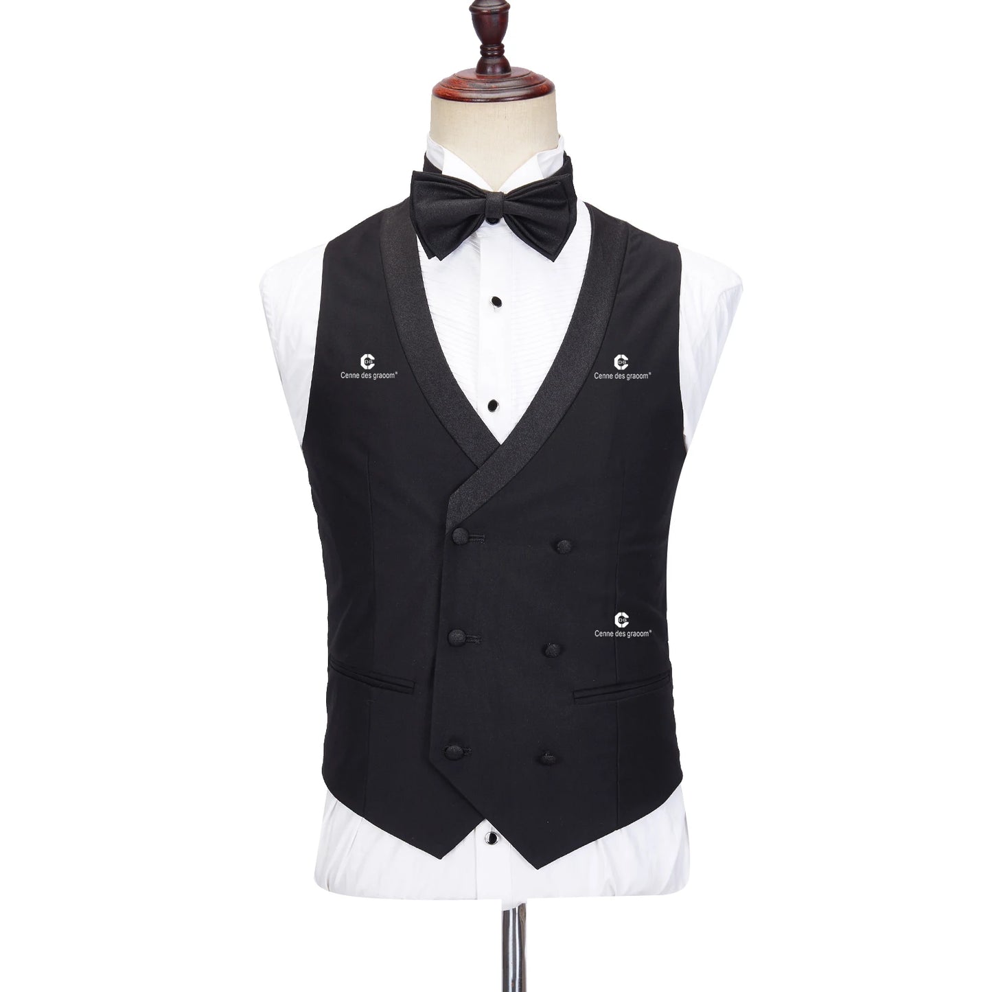 Tuxedo for Mens: Elegant Suits for Men Black Tuxedo Jacket Vest Pants with Bowtie 4pcs