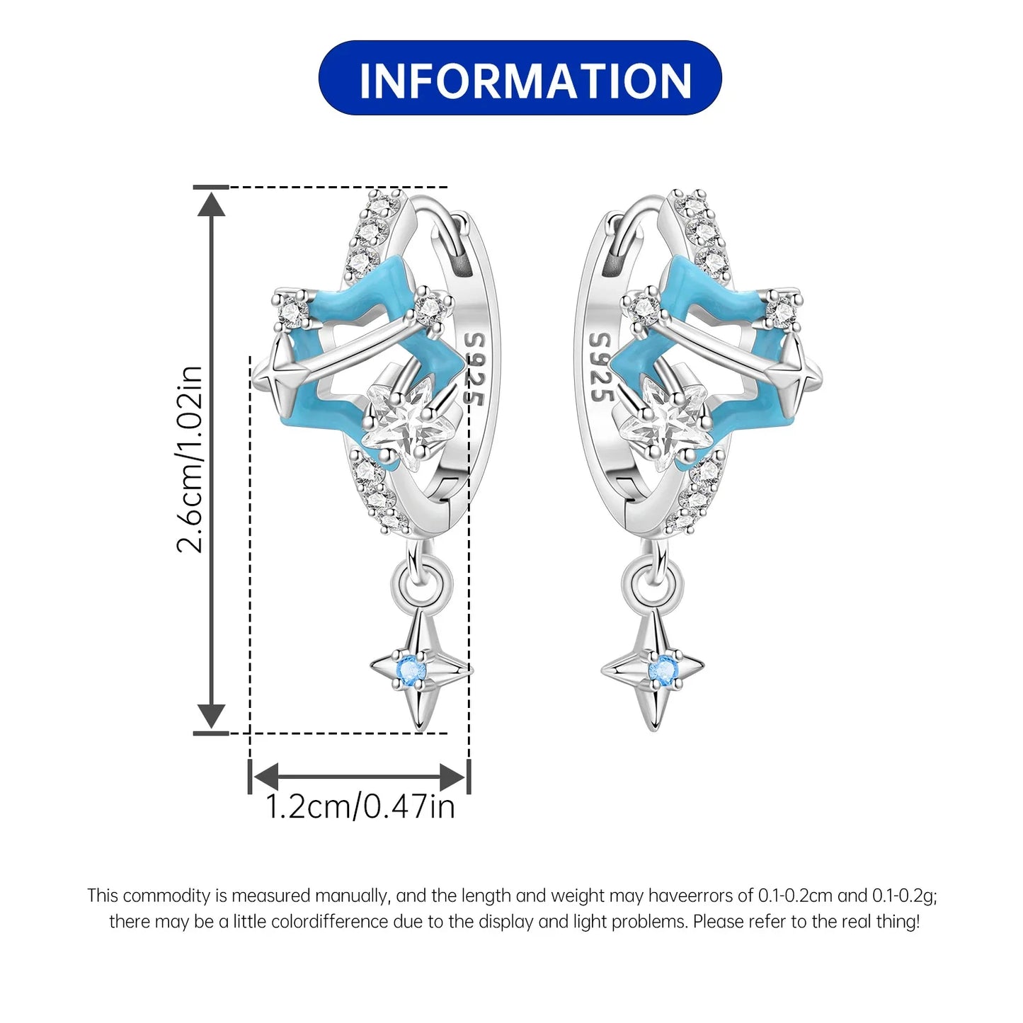 PANPOKI 925 Sterling Silver Multi Layer Starry Tassel Drop Earrings Women Earrings Charm Trend Versatile Party Jewelry Gifts