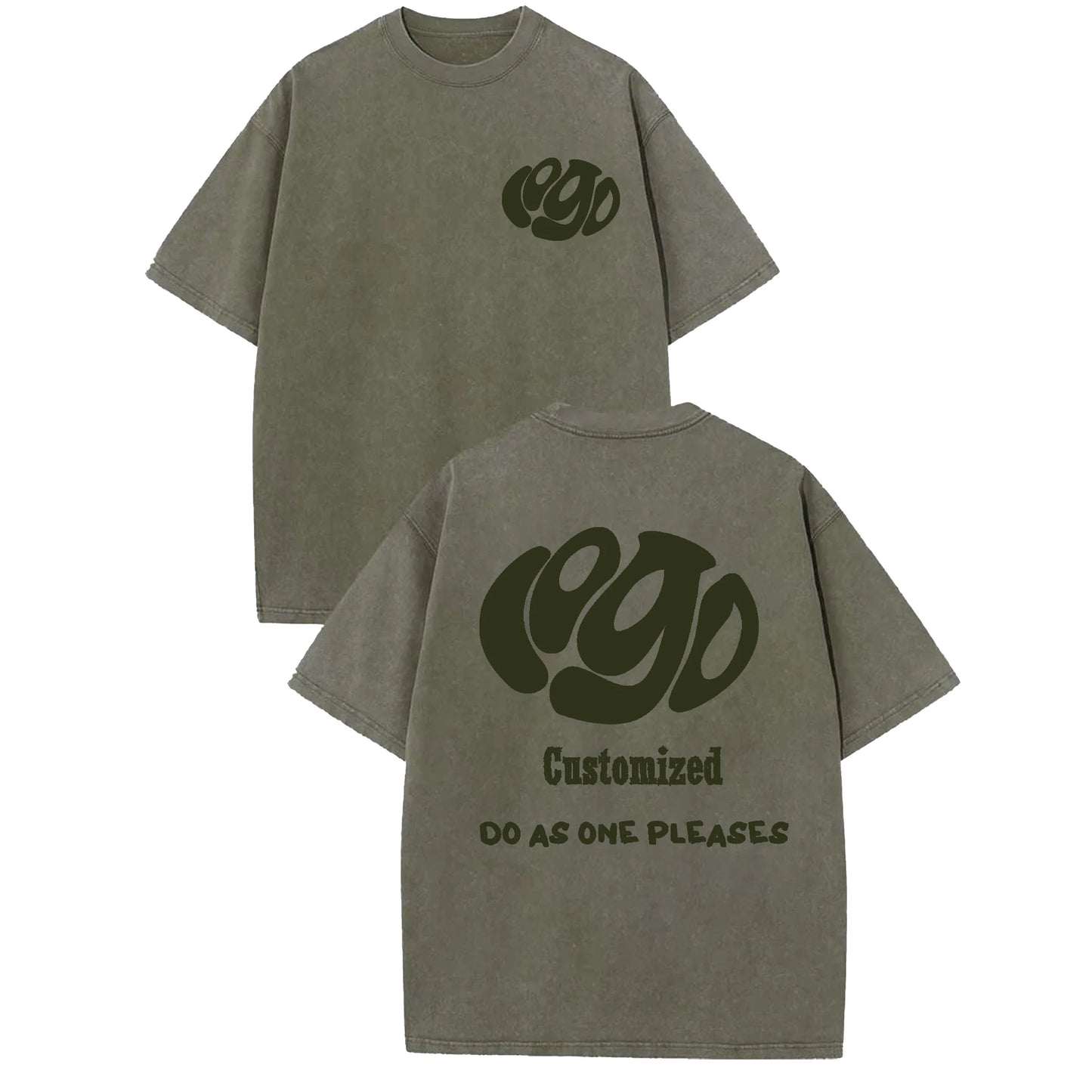 Custom Your LOGO Hip Hop Streetwear Men 100% Cotton T-shirts Oversized Washed Top Tee Unisex Summer Retro Brand Personalized