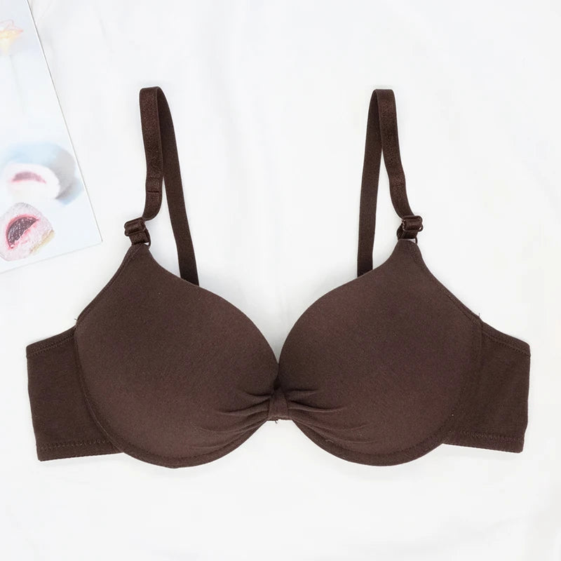 Bras for Women Cotton Deep V Underwire Ladies Brassiere Push Up Lingerie