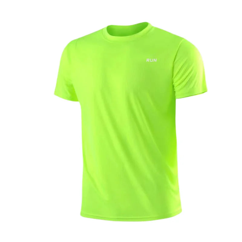 Summer Ice Silk Short Sleeve T-Shirt Men New Quick Dry Breathable Air Conditioning Outdoor Sun Protection Running Outer Wear
