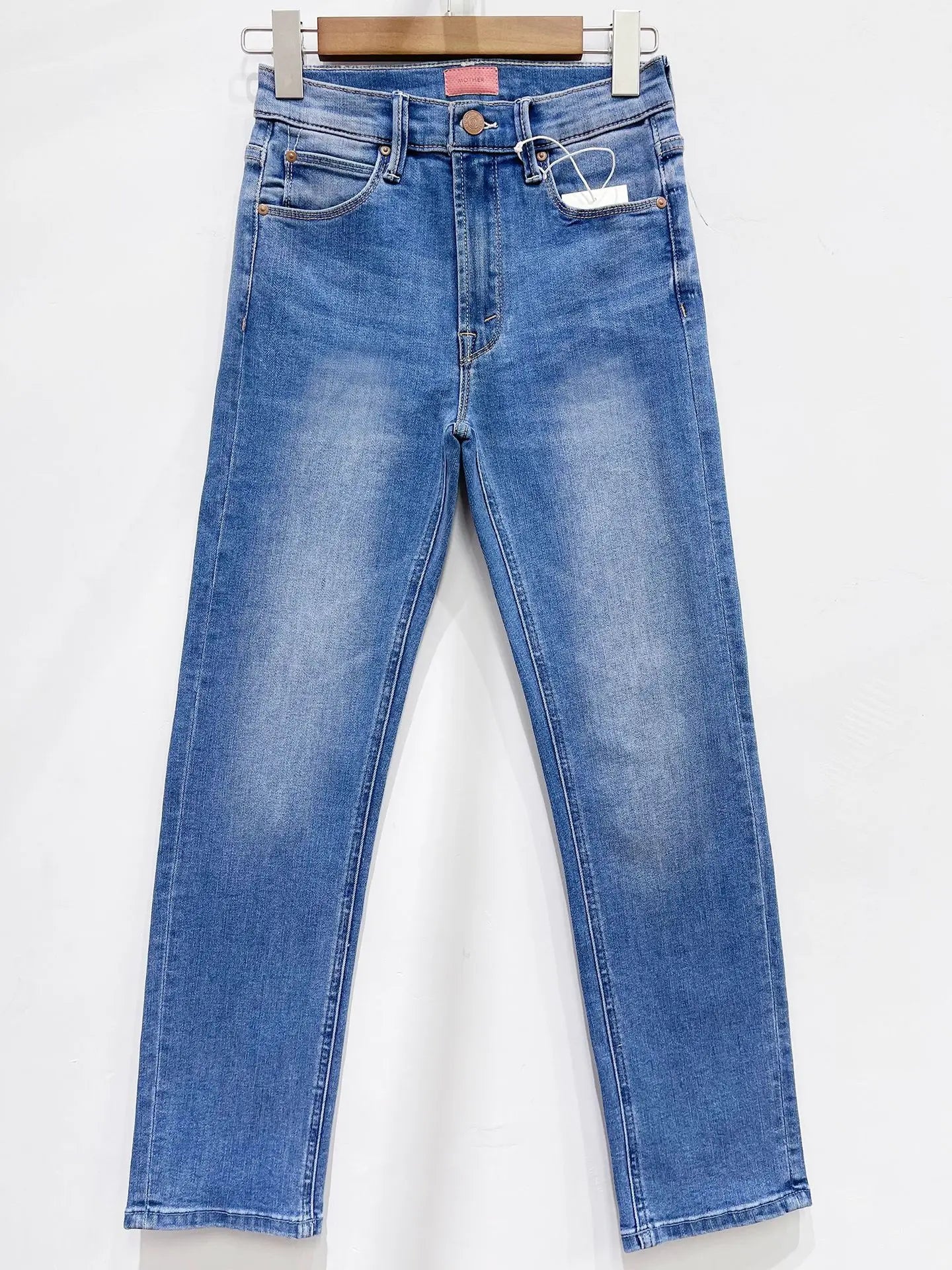 Women Stretch straight denim pants fashion casual ankle-length jeans