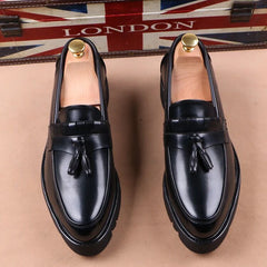 Korean style mens casual business wedding formal dress soft leather shoes
