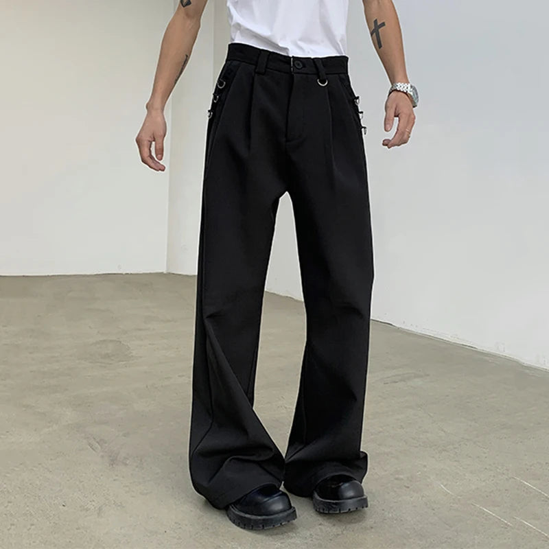 Suit Pants Straight Wide Leg Men Loose Wide Leg Casual Fashion Male Trousers