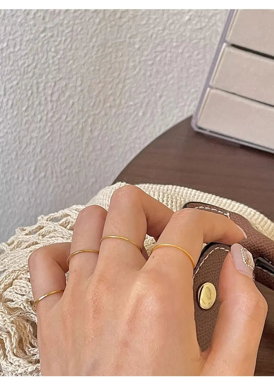 0.5mm Extremely Thin Stainless Steel Anti-Tarnish Rings for Women Fashion