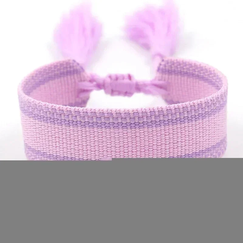 Ethnic Personality Braided Fabric Bracelet for Women Bohemian Adjustable Bracelet Handmade Wrist Bracelet Tassel Fashion Jewelry