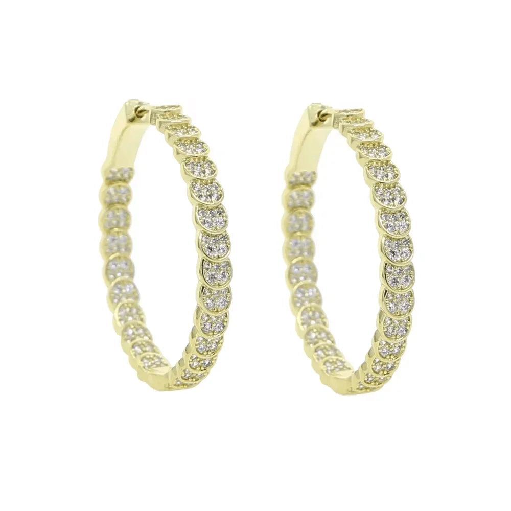 Gold Color Fashion Women Jewelry Set Geometric Shiny Plain Paved 5A CZ Moon Shaped Chain Choker Necklace Bracelet