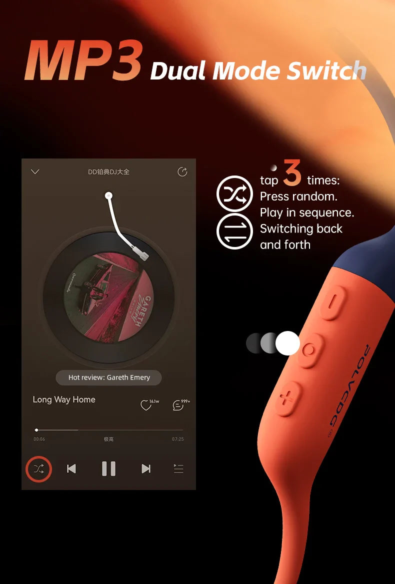POLVCDG bone conduction swimming earphones IPX8 waterproof 32GB memory Bluetooth 5.4 silicone material 2025 new product x16