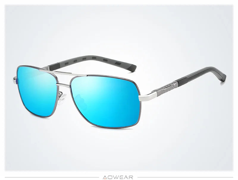 AOWEAR Retro Polarized Sunglasses for Men Women Driving UV400 Vintage Sun Glasses Unisex Mirror Eyewear with Case