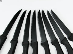 Table Knife Set  4/6/8Pcs Black Matte Comfort Handle Paring Knives German