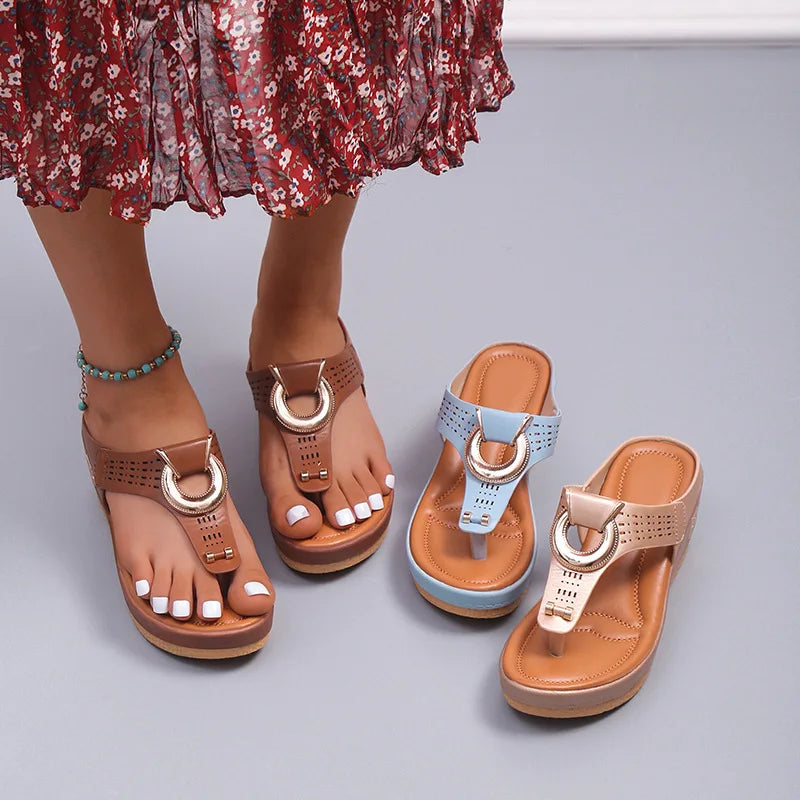 Women's Sandals Rome Wedges Slippers Casual Platform Beach Shoes