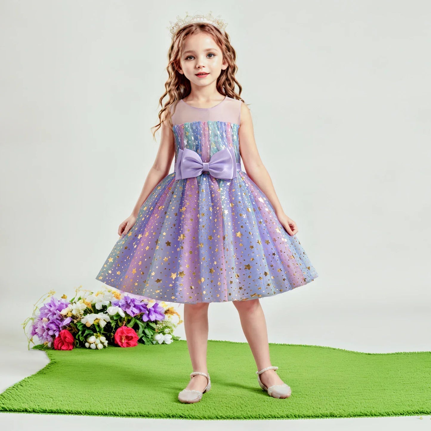 Christmas Unicorn Children's Sequins Tutu Dress Girls Rainbow Wedding Birthday Party Princess Dress Performance Cosplay Costume