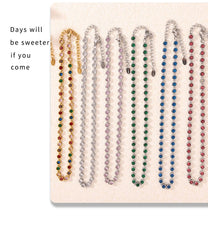 Multi Colors Stainless Steel Necklace Bracelet for Women Men Tennis Chain Stones