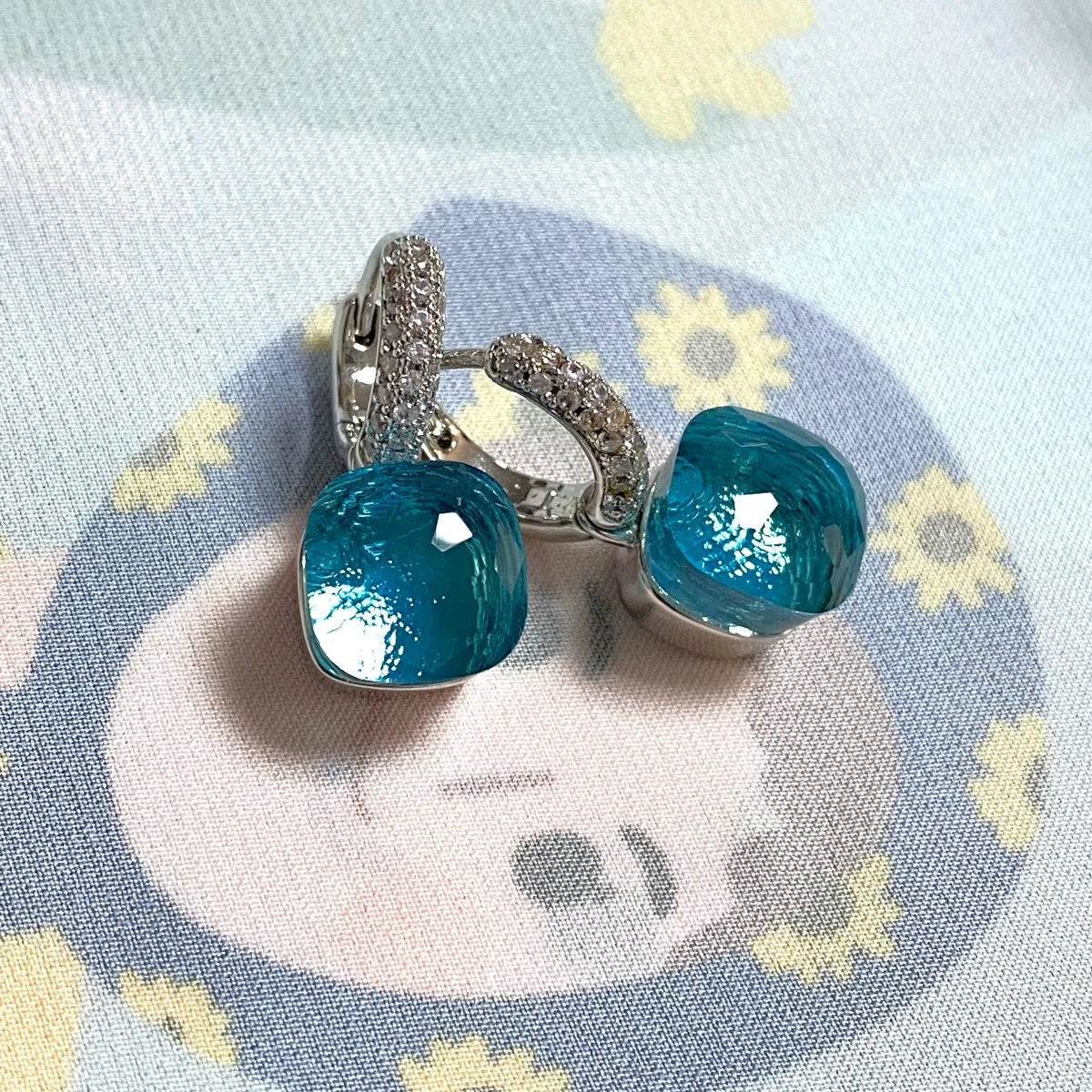 Classic Candy Color Earrings Inlay Transparent Zircon 27Colors Crystal Earrings Platinum Plated Fashion Jewelry For Women