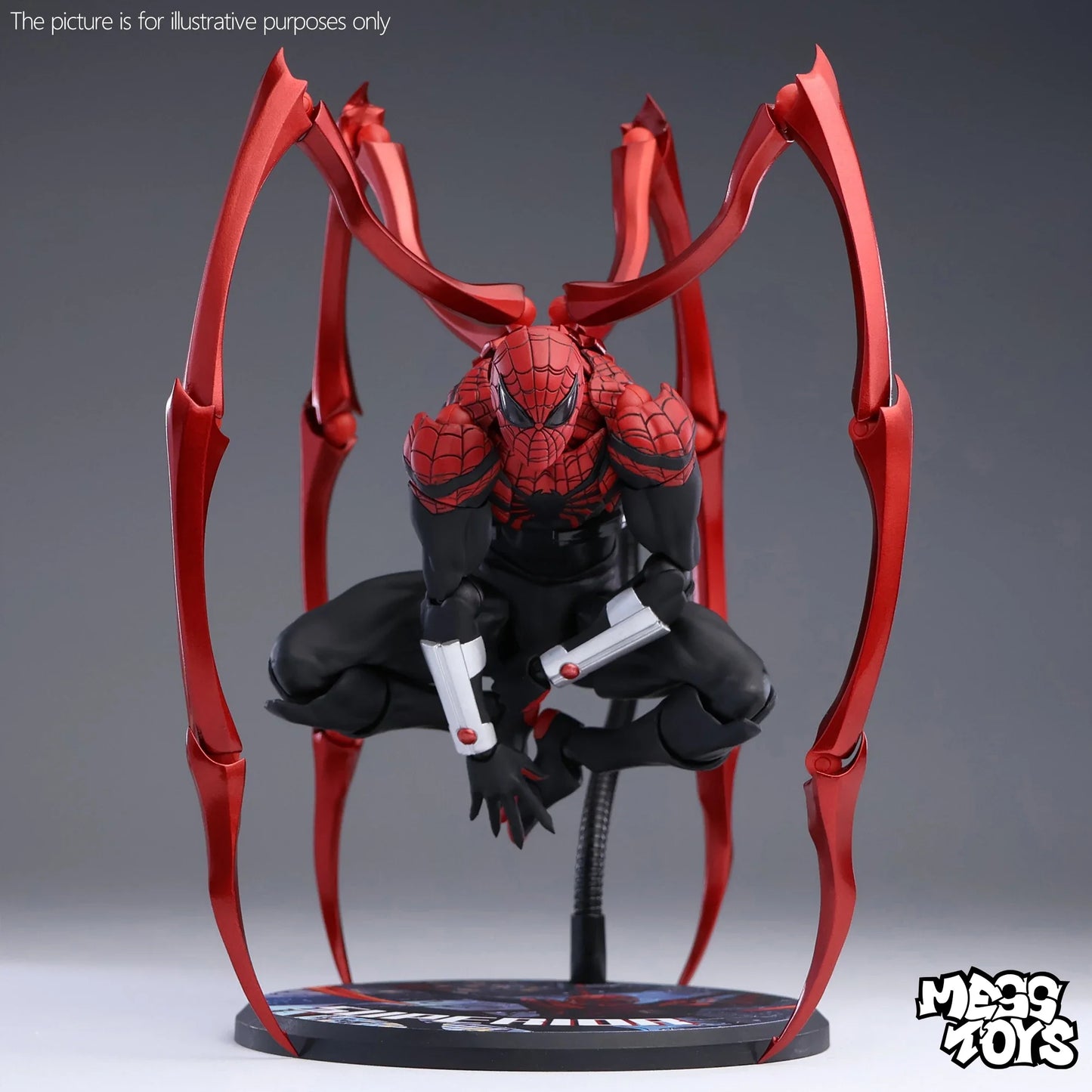 New MessToys Spiderman Figure CT Toys Black Red Spider Man Figurine Mess Toys Action Figure Custom Model Gift Kid Customized Toy