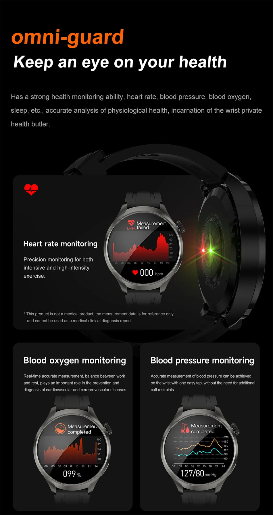 BOXUXING 1.85-inch Smart Watch Men Sport Waterproof Fitness Heart Rate Watches Compass GPS Track NFC Bluetooth Call Smartwatch
