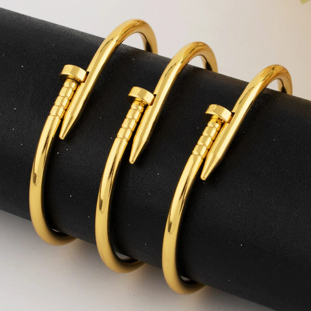 316L stainless steel gold-plated bracelet Fashion Personality Simple Punk Retro Hip-hop High Temperament Bracelet