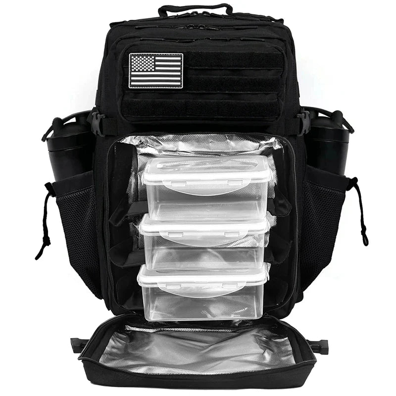 45L Meal Prep Management Backpack Gym Tactical Waterproof Insulated Lunch Cooler Bag Hiking Camping Travel Rucksack
