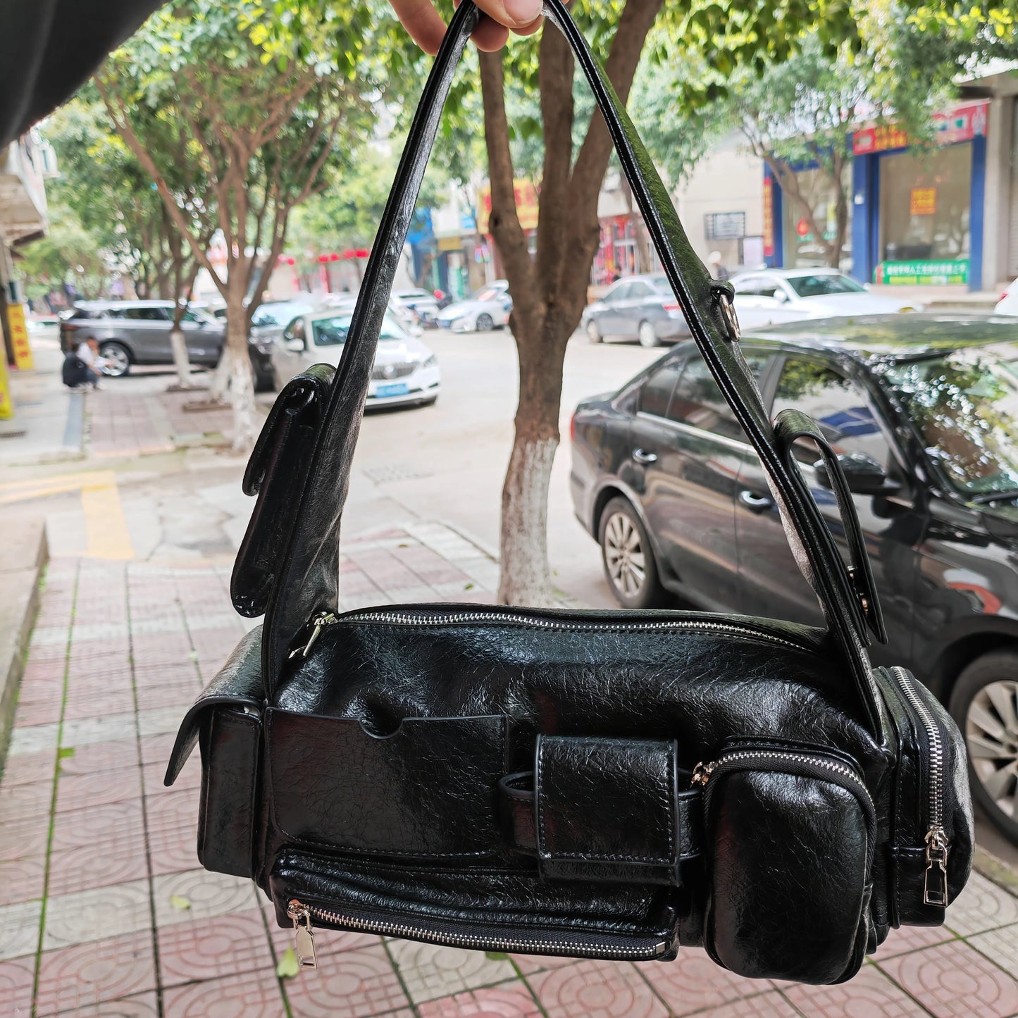 Simple PU Leather Branded Multi-function Crossbody Handbags and Purses Spring