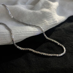 Silver Colour Sparkling Clavicle Chain Choker Necklace Collar For Women Fine Jewelry