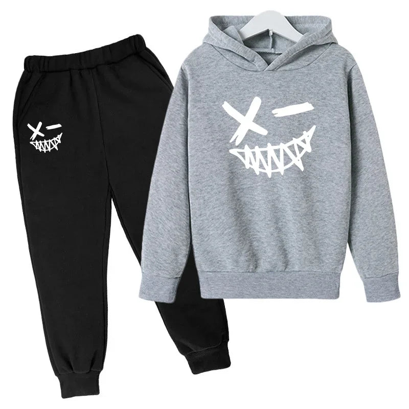 Evil Smile Printed 2024 Baby Summer Clothes for Children From 1 to 12 Years Kids Clothes Boys Child Sets Suit for Girls Boy Set