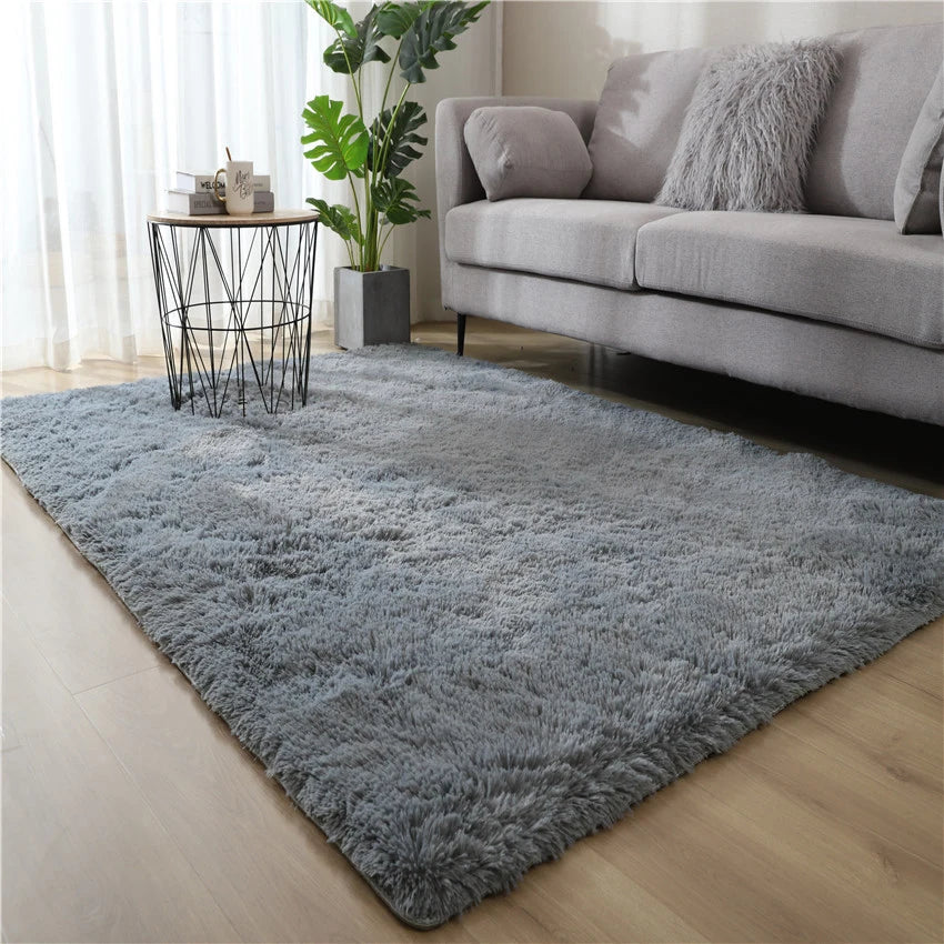 Solid Plush Carpet for Modern Living Room Anti Slip Large Rugs Bedroom Carpet