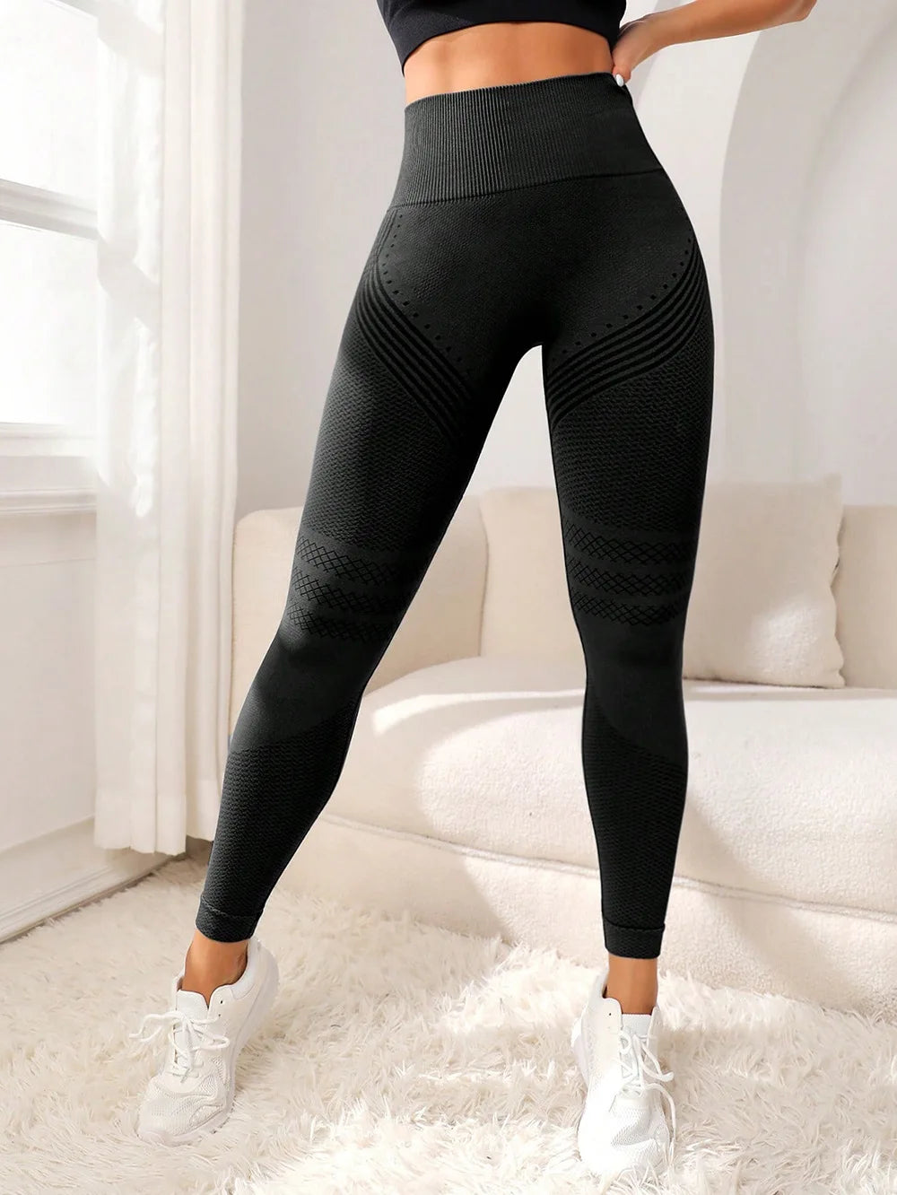 Leggings Women Lines Hip Lifting Motion Fitness High Waist Running Yoga Pants