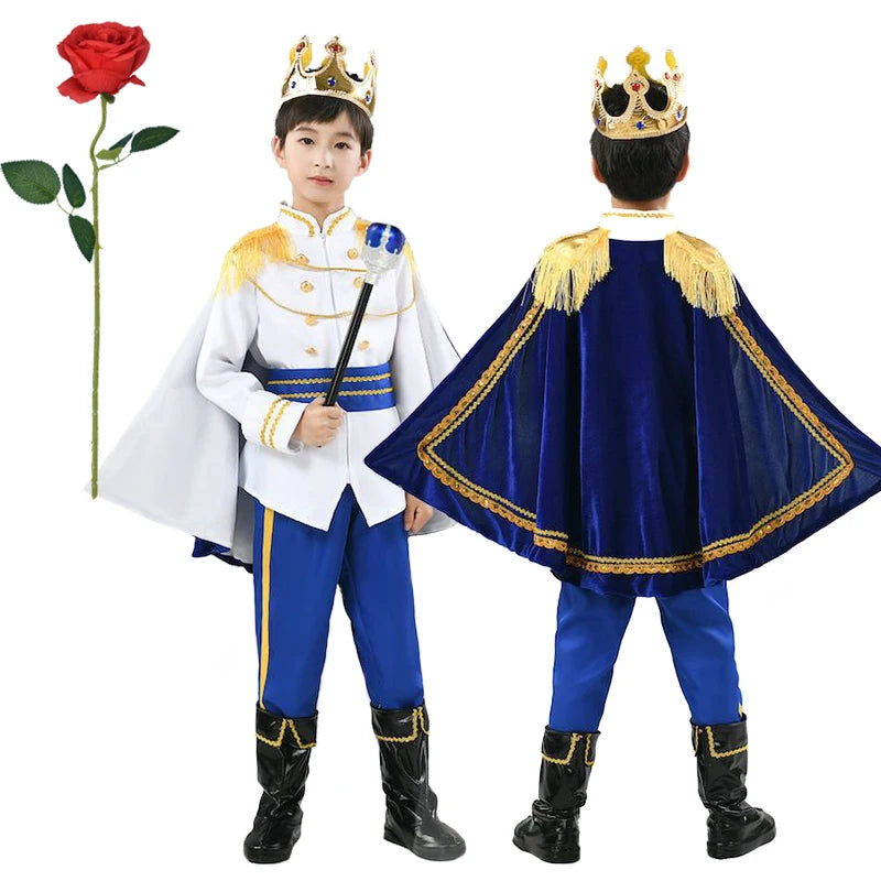 Halloween Carnival Kids Cosplay King Costume Fairy Prince Children Stage Performance Masquerade Festival Boys Clothing Set