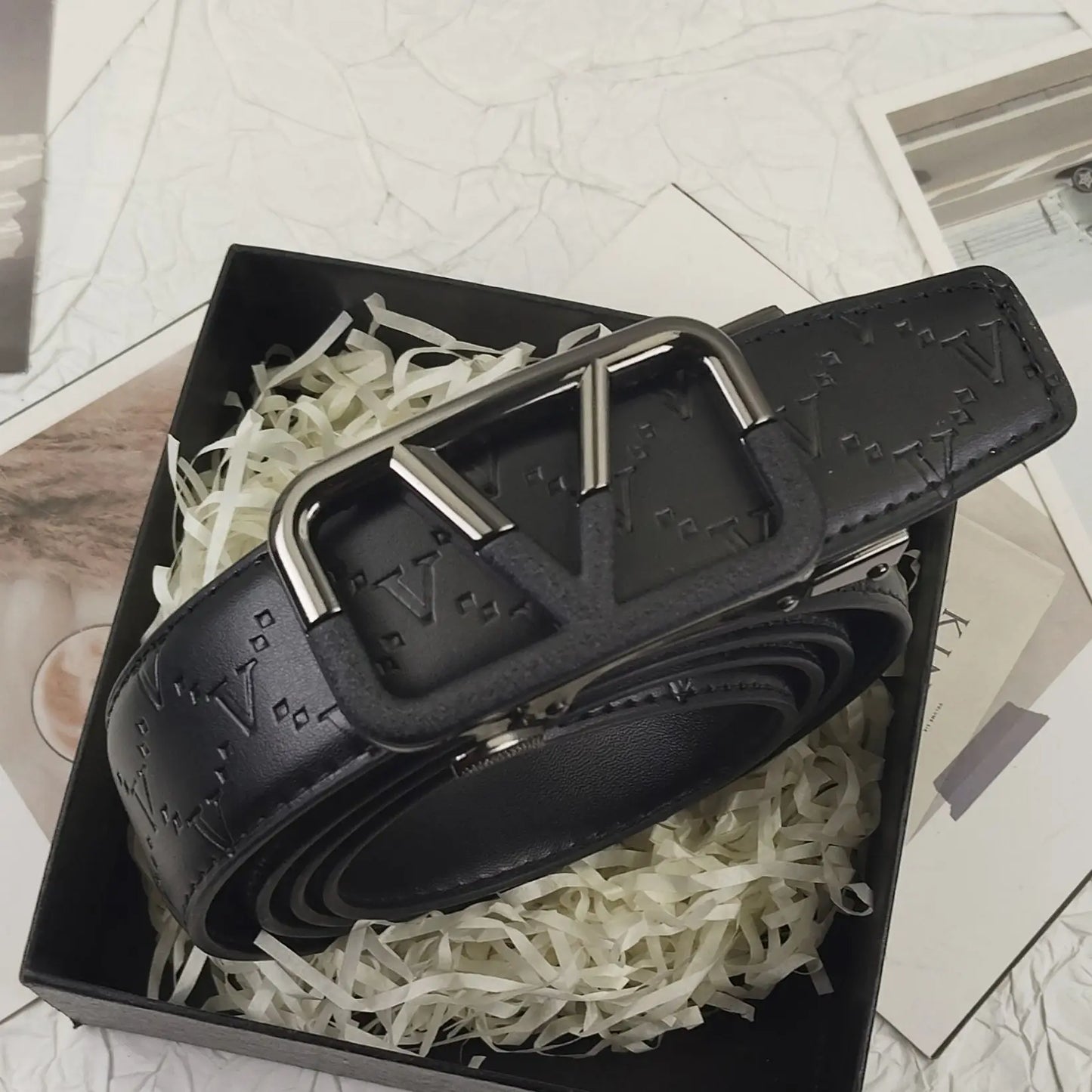 2026 Luxury Designer Belt for Men – Letter Pattern, High-Quality Leather, Metal Buckle, Business & Casual Wear