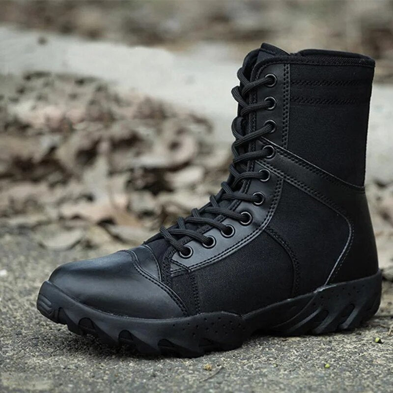 Military Combat Boots Men Black Security Work Safety Shoes Men's Army Hunting Boots