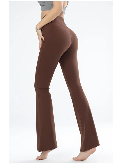 Women's leggings slim yoga pants women's high waisted wide leg pants sports