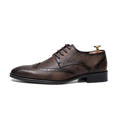 Brogue Formal Shoes Men Dress Leather Shoes Fashion Men Flats Shoes