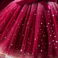 Girls Dress Autumn Winter Long Sleeve Bow Sequin Princess Dress