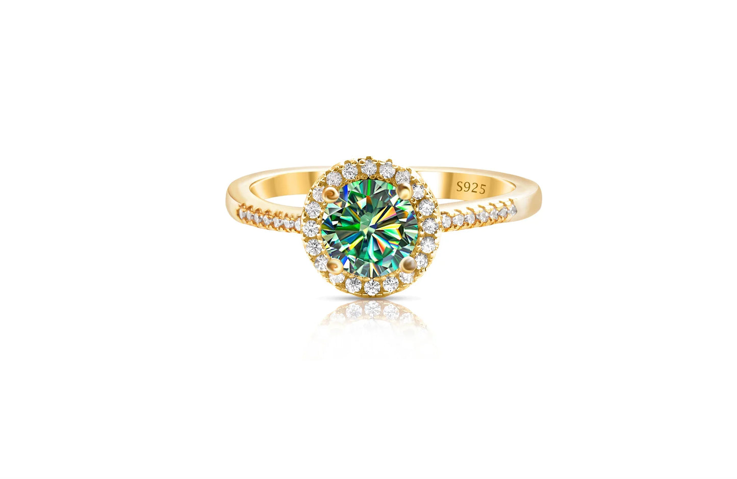 1 Carat Moissanite Ring For Women Solid 925 Silver 18k gold yellow Plated Luxury Wedding Female Jewelry With Certificate Gift