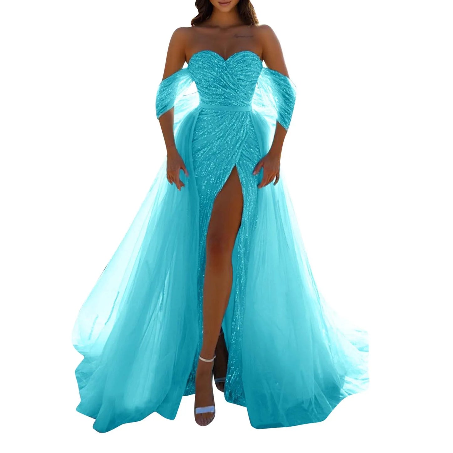 Evening wear Dresses: Spaghetti One Drop Shoulder Dresses Cocktail