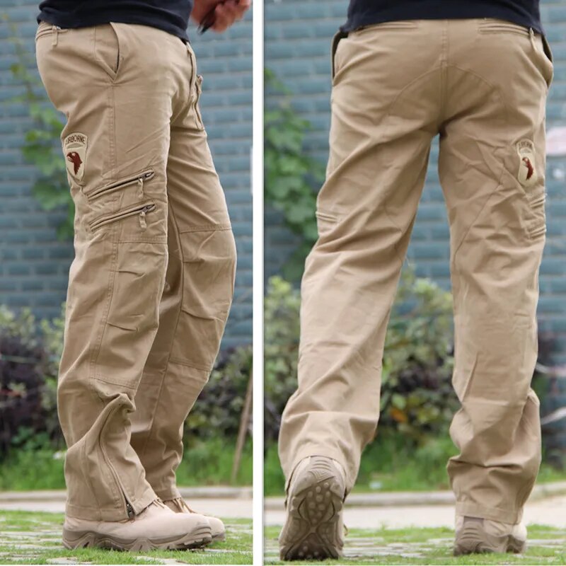 Men's Cargo Pant Cotton Army Military Tactical Pant Men Vintage Camo Green