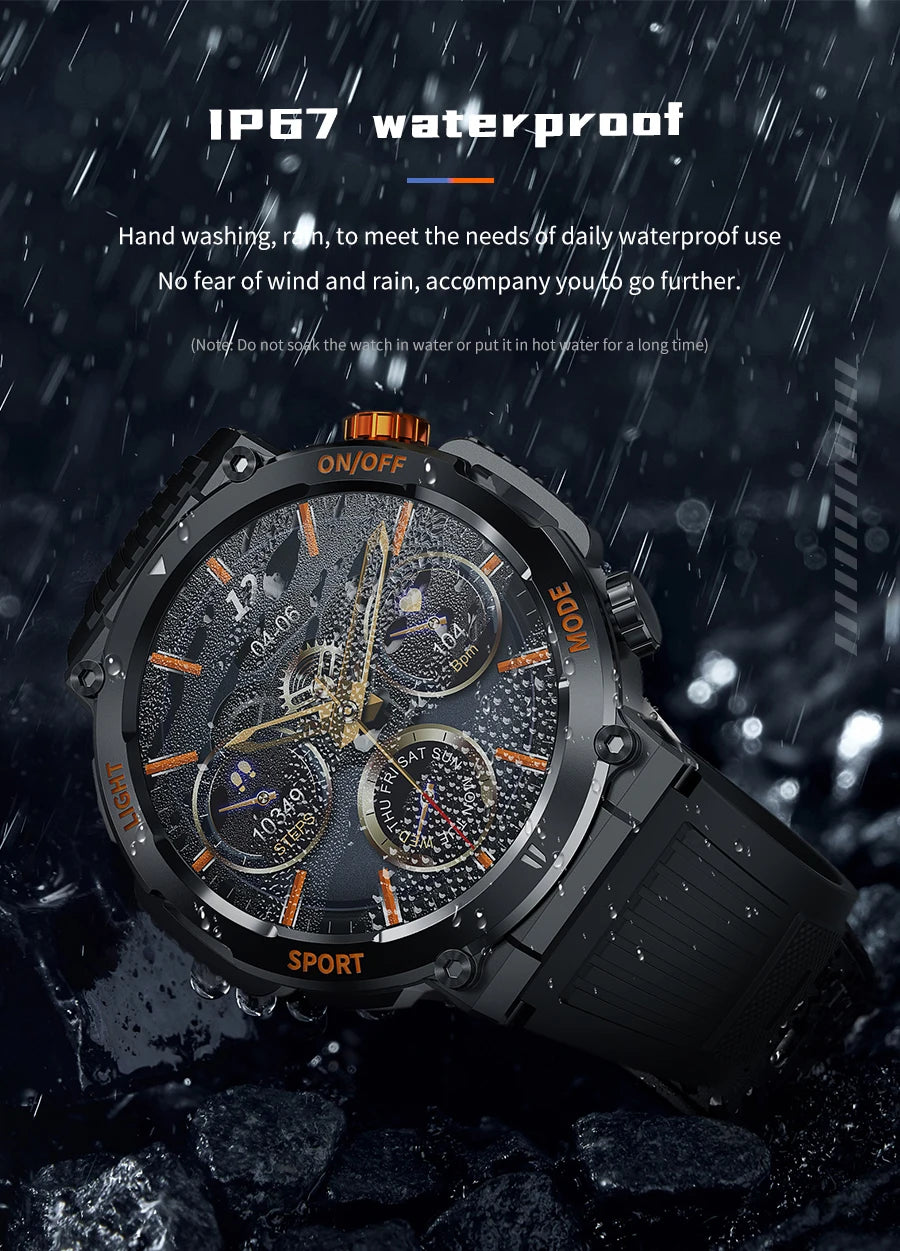 Men's Smart Watch 360 * 360 HD Touch Screen Sports Waterproof Smartwatch Health Monitoring Bluetooth Call Smart Watches