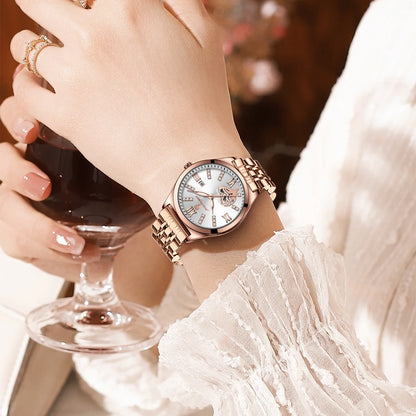 POEDAGAR Luxury Watches For Women Waterproof Luminous Date Stainless Steel Woman Watch Elegant Fashion Quartz Ladies Wristwatch