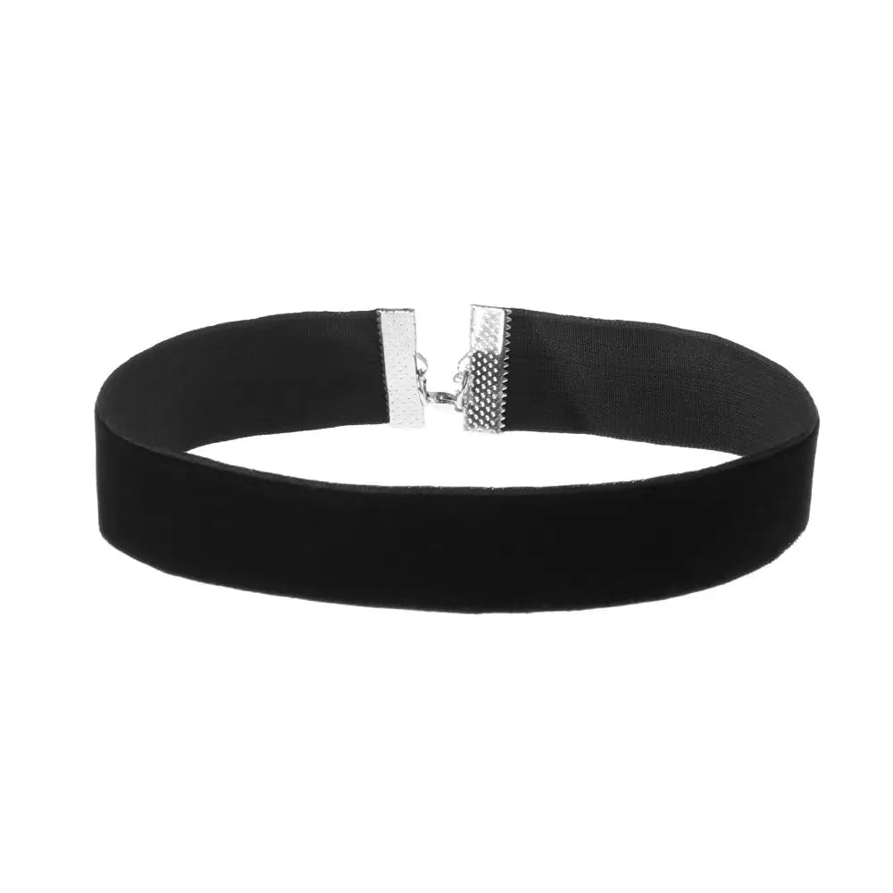 1PC New Fashion Adjustable Black Velvet Choker Wide Band Necklace Ribbon 90s Retro Vintage Gothic Goth Women Necklace