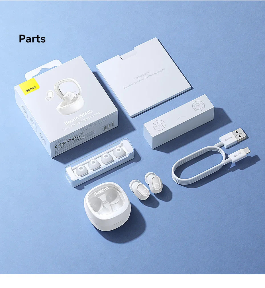 Baseus WM02 TWS Wireless Earphone Bluetooth 5.3 Headphone Headset True Wireless Earbuds Handsfree Ear Buds For iPhone 14 Pro Max