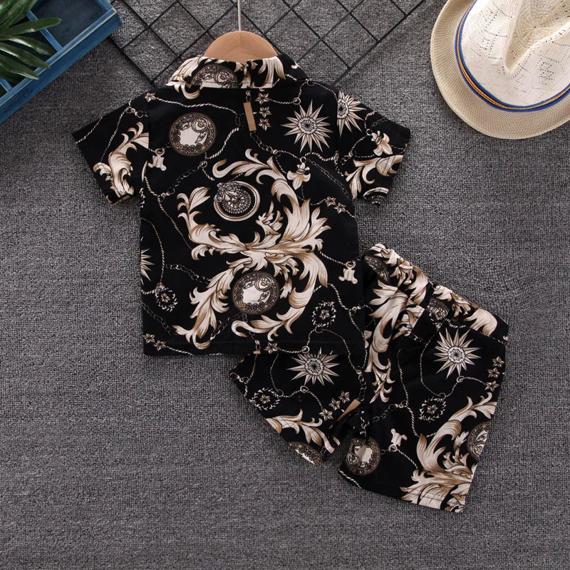 New Summer Baby Clothes Set Children Boys Short Sleeved Suit Shirt Shorts 2Pcs/Sets Kids Clothing Set Toddler Casual Cotton Cost