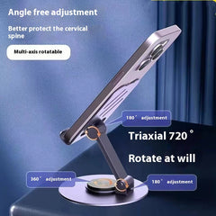 Metal Aluminum Alloy Phone Holder Foldable 360° Rotation Adjustable Table Phone