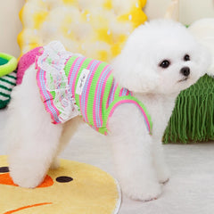 Dog Dress Clothes Summer Lace Sling Pet Cat Clothes Colorful Puppy Dog