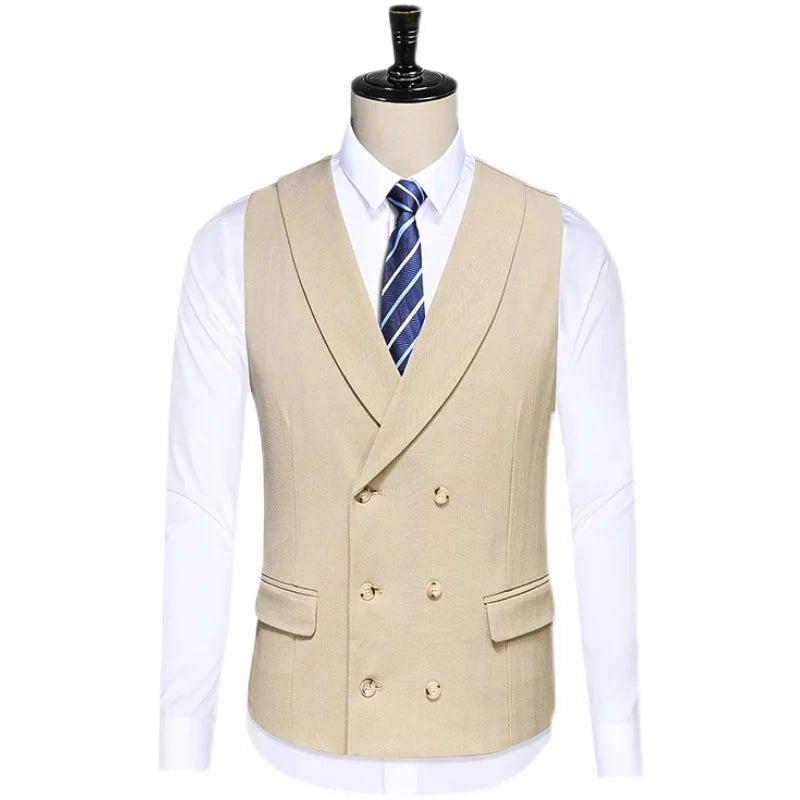 (Jackets+Vest+Pants) Casual Blazers Men Groom's Wedding Dress Male Slim Fit High Quality Business Suits Man Solid Color Tuxedo