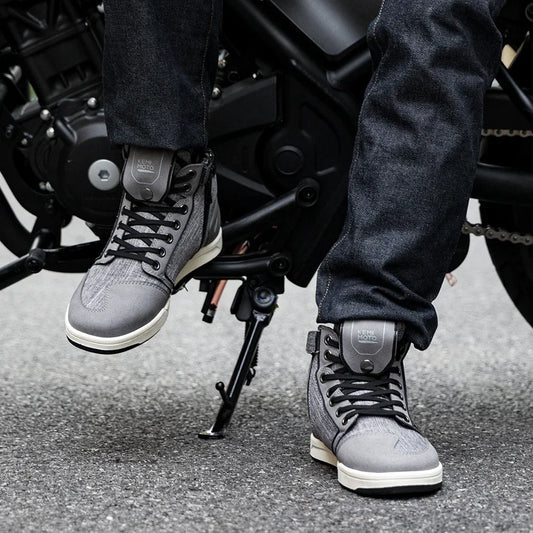 KEMIMOTO Motorcycle Shoes Men Daily Riding Boots Casual Flat Shoes Anti-collision Protection for Outdoor Cycling Sports Sneakers
