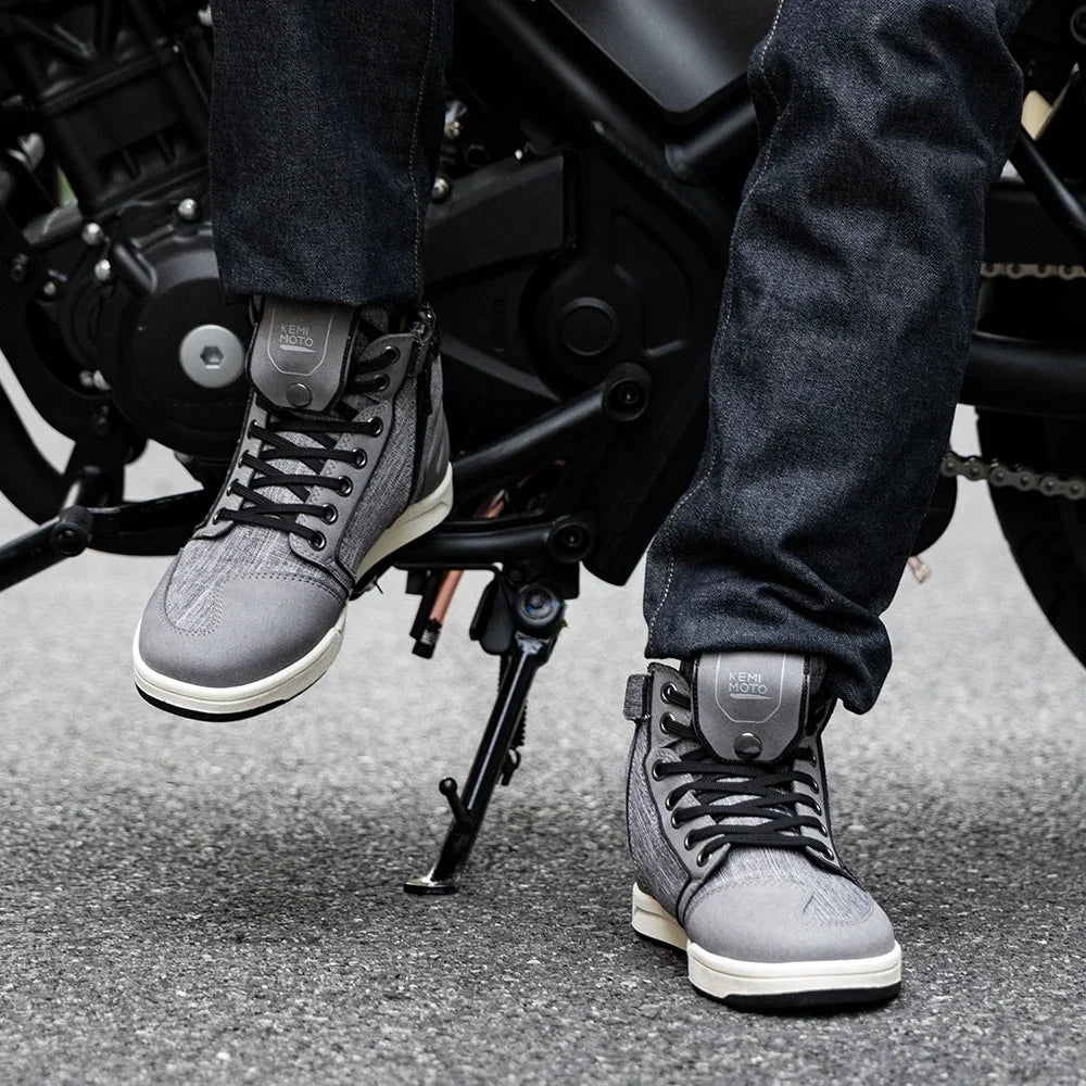 KEMIMOTO Motorcycle Shoes Men Daily Riding Boots Casual Flat Shoes Anti-collision Protection for Outdoor Cycling Sports Sneakers