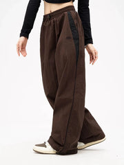 Y2k Women Wide Leg Cargo Pants Casual Streetwear Loose Drawstring Trousers