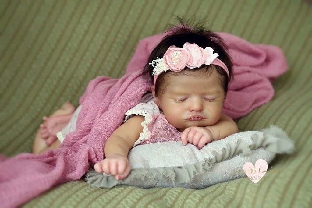 19Inch Painted Reborn Doll Kit Rosalie With Rooted Hair and Cloth Body Unassembled DIY Doll Parts Toy